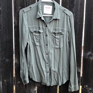 Olive Green Button Down Shirt